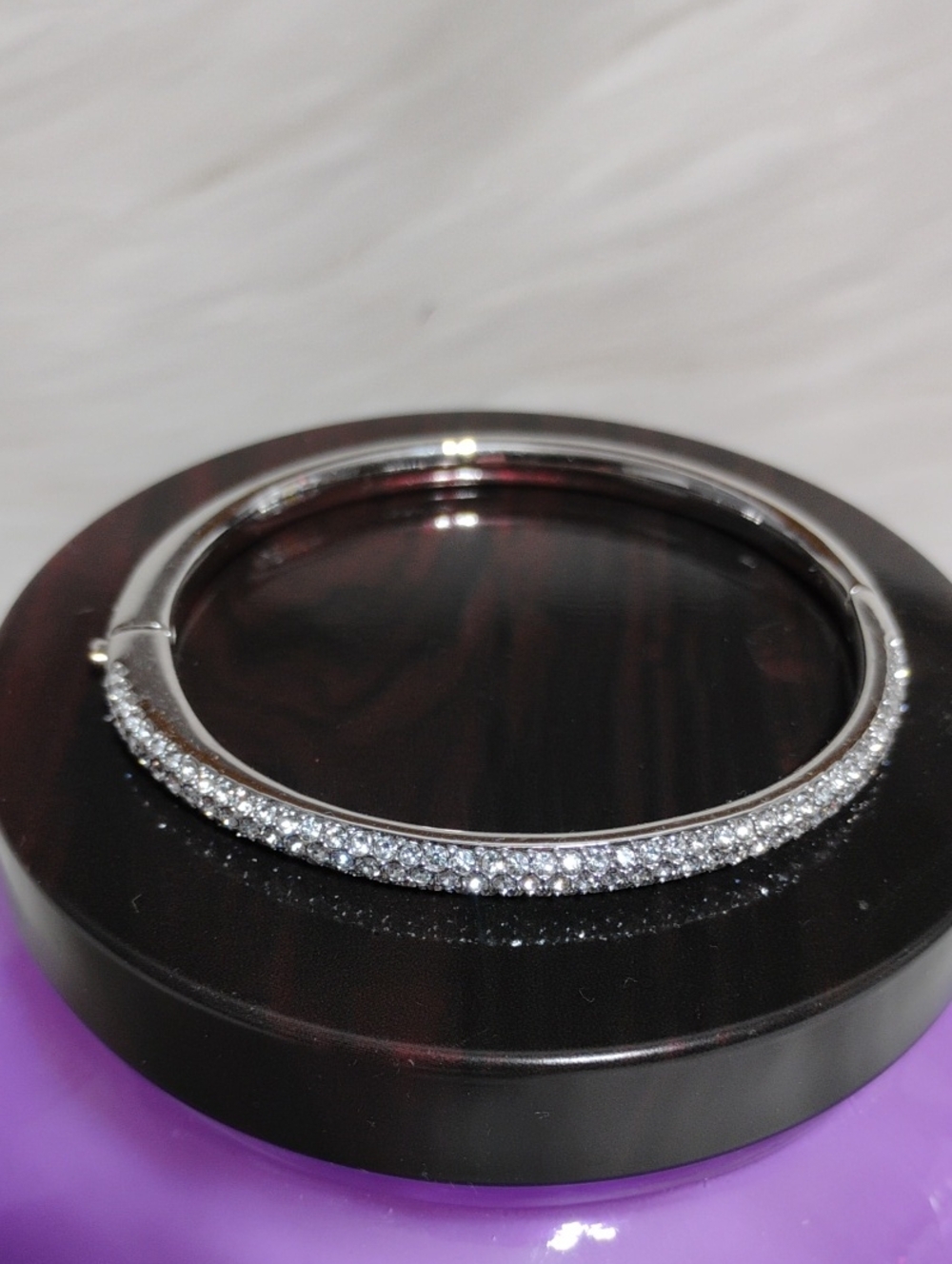 Swarovski Snow Pavé White Rhidium Plated Sublima Bangle Bracelet